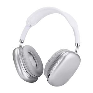 Sleek Silver and White Over-Ear Headphones
